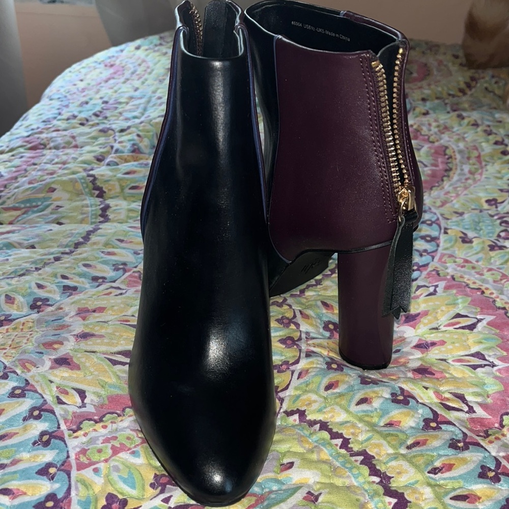Faux leather  heeled boots